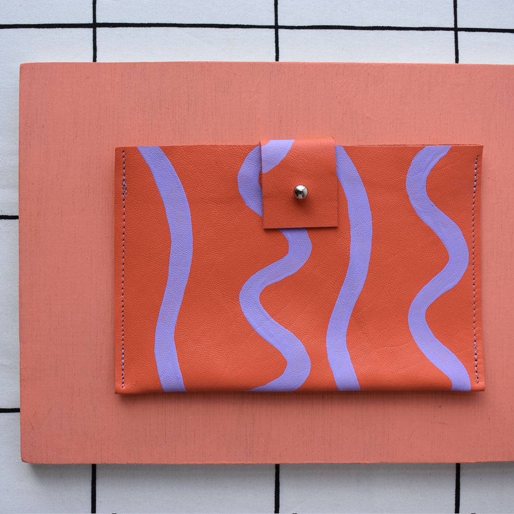 Hand Painted Leather Passport Pouch