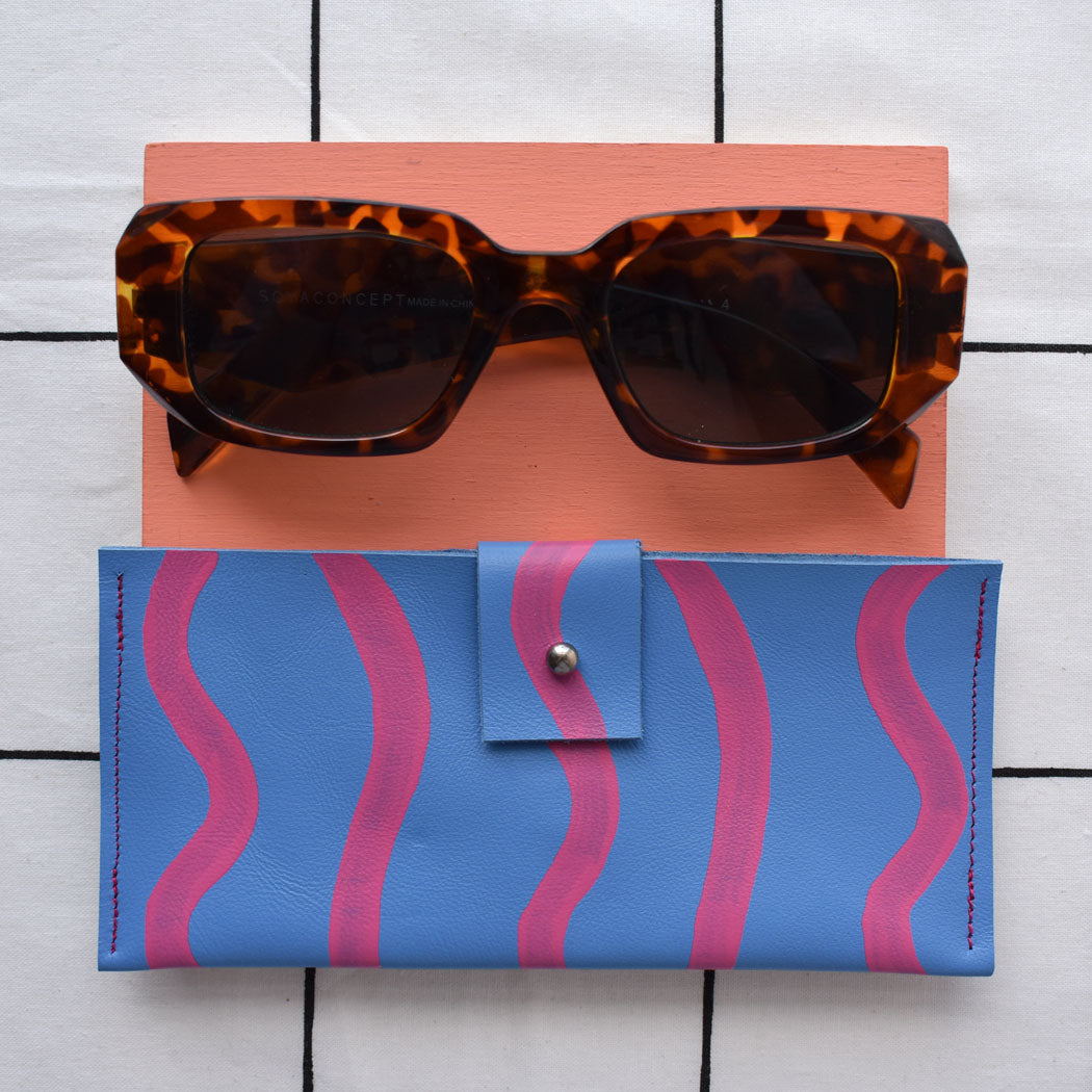 Hand Painted Leather Glasses Pouch