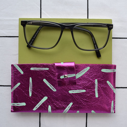 Hand Painted Leather Glasses Pouch