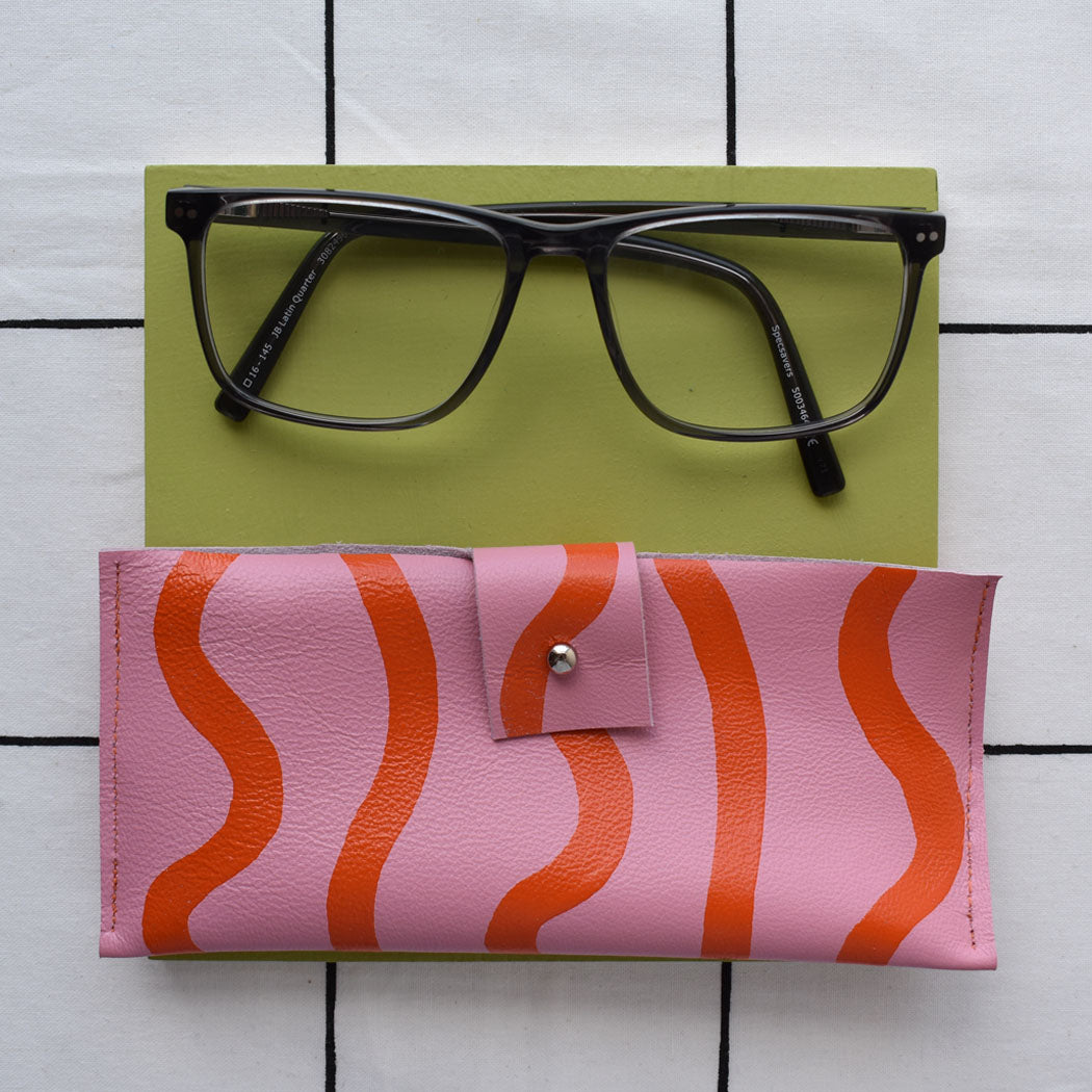 Hand Painted Leather Glasses Pouch