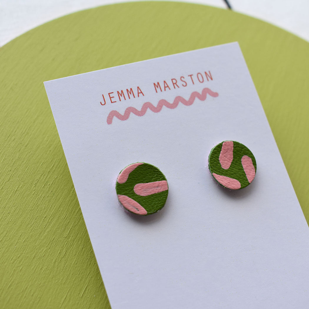 Colour Mini Leather Painted Studs