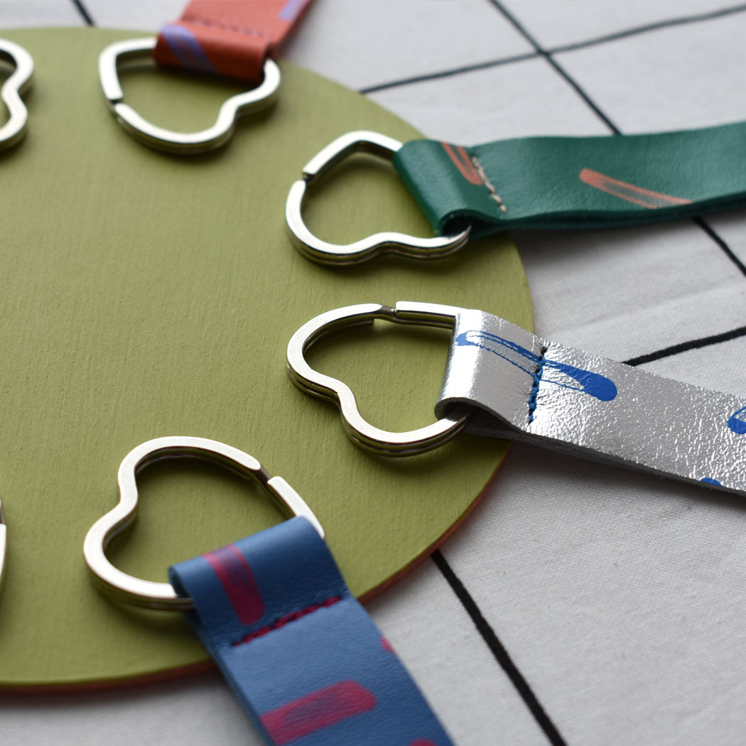 Love Hand Painted Leather Keyrings