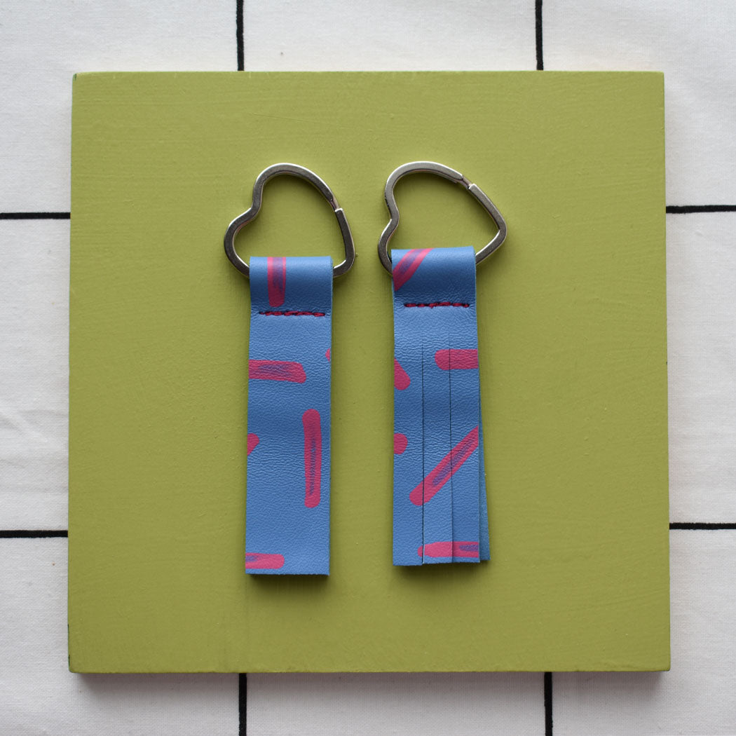 Love Hand Painted Leather Keyrings