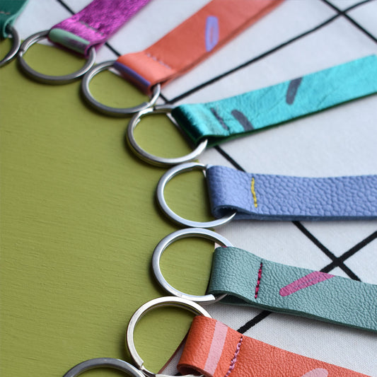 Hand Painted Leather Keyrings