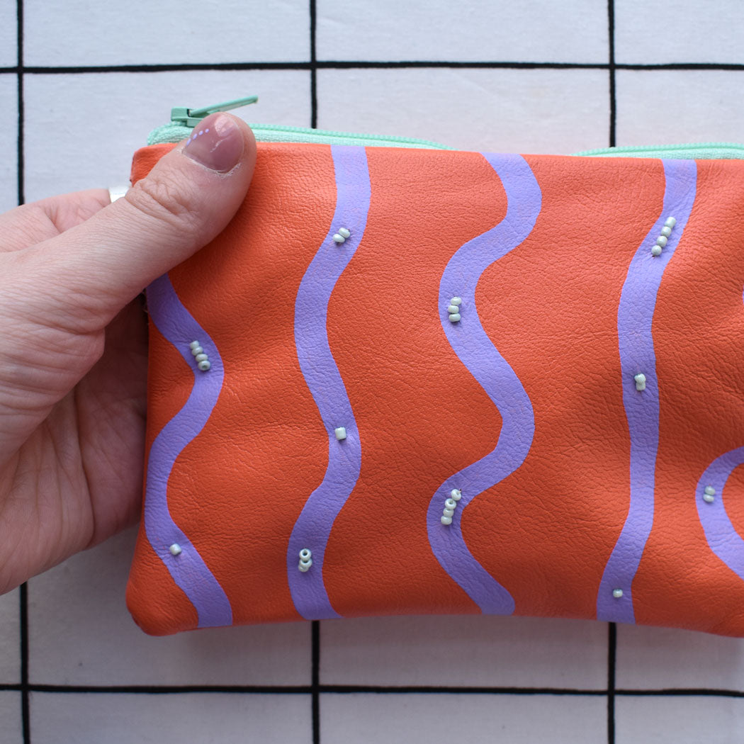 Wave Embellished Pouch