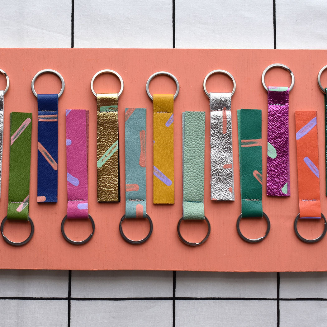 Hand Painted Leather Keyrings