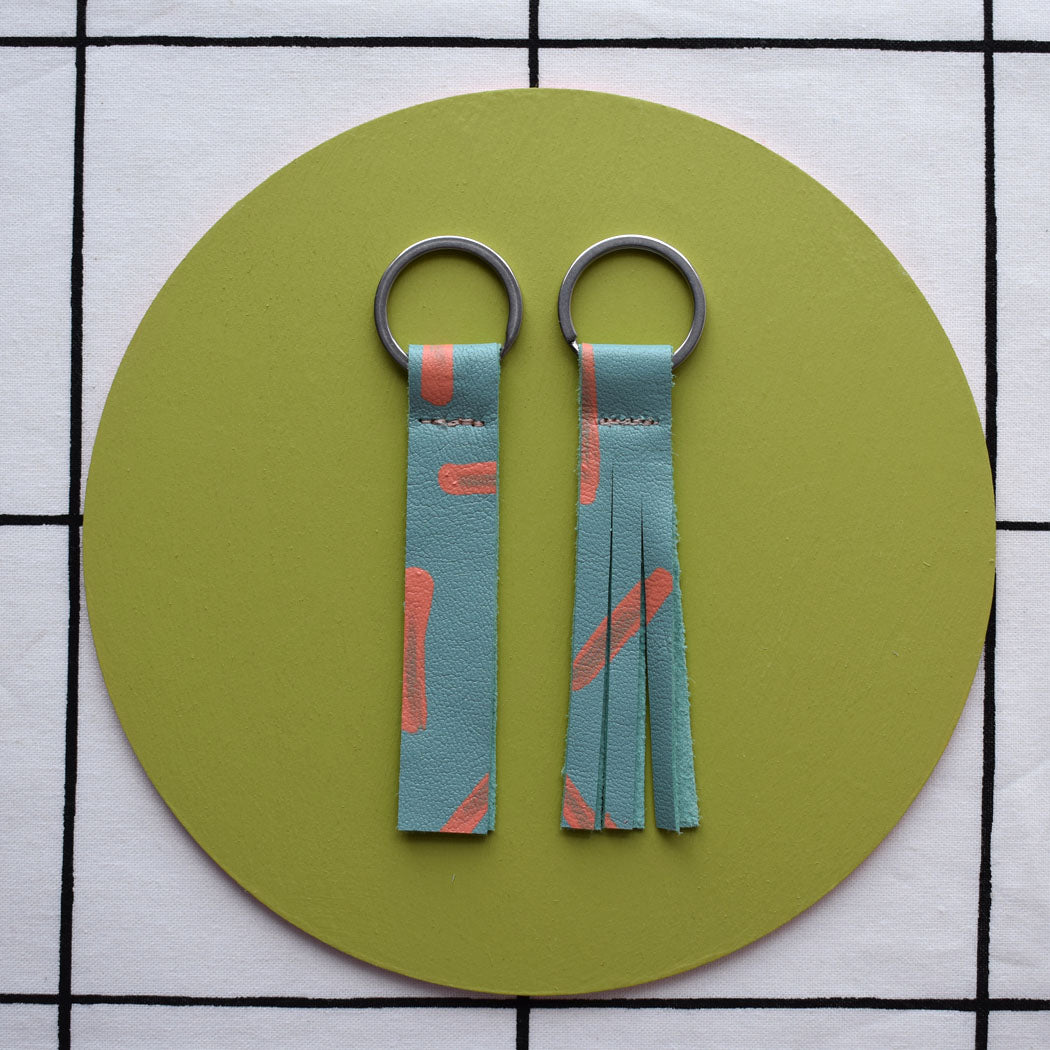 Hand Painted Leather Keyrings