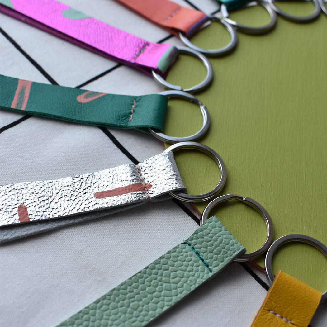 Hand Painted Leather Keyrings